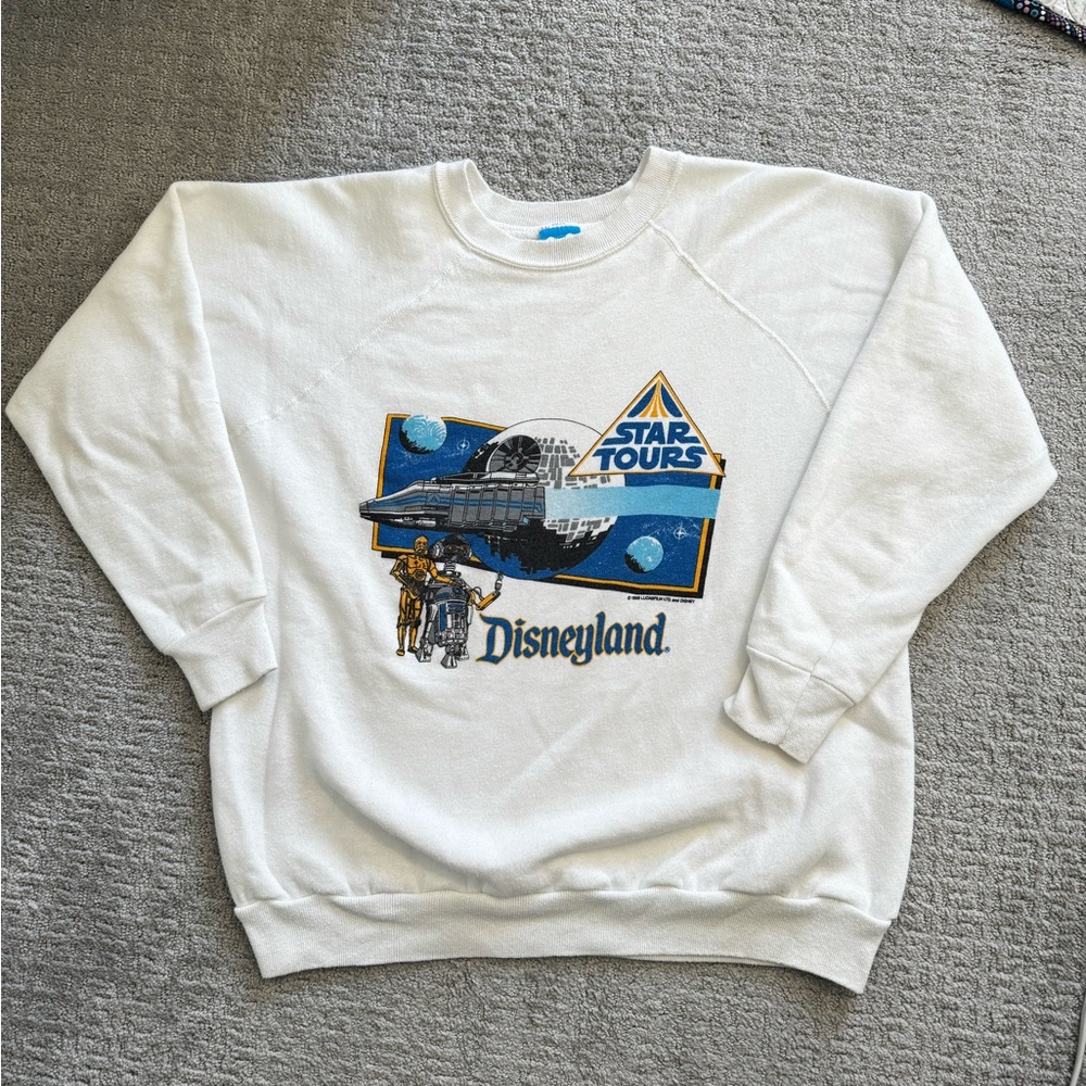 1986 RARE Vintage Disney White Star Tours Men's Crewneck in Pristine Condition